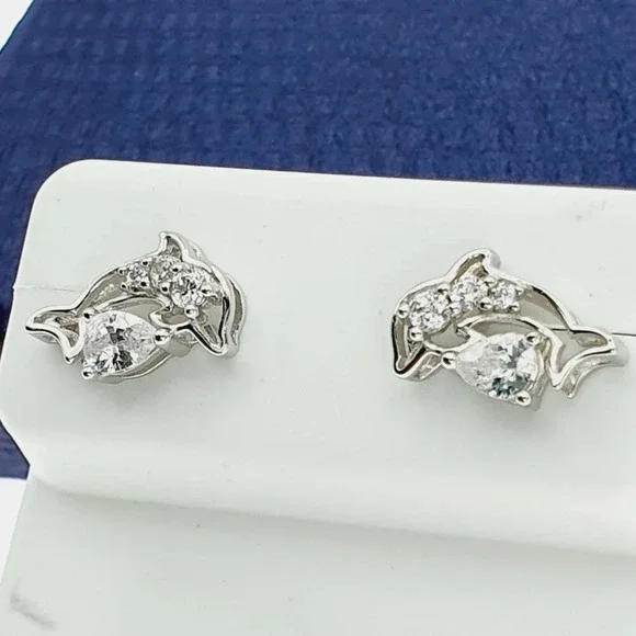 925 Sterling Silver CZ Stud Earrings for Women/Girl, US925P1257